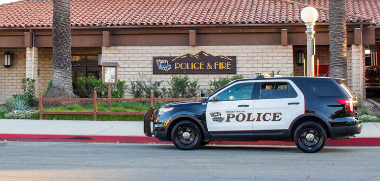 Police Vehicle in front of Police Station