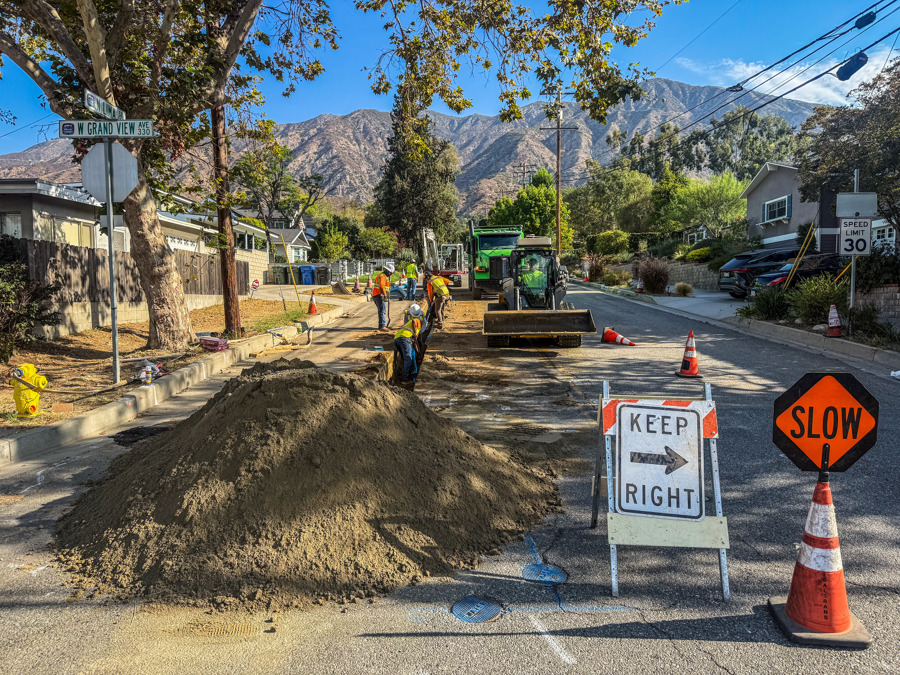 Trenching operations on North Lima Street
